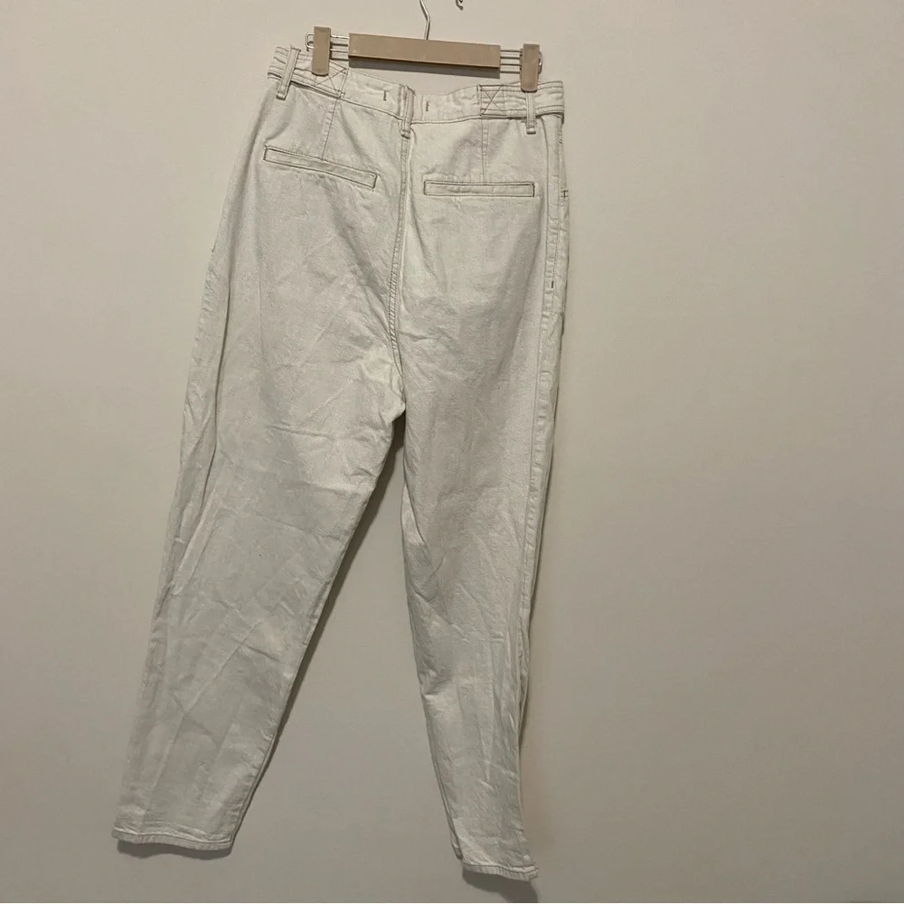 We the Free Off-White Pants with Gold Stitching